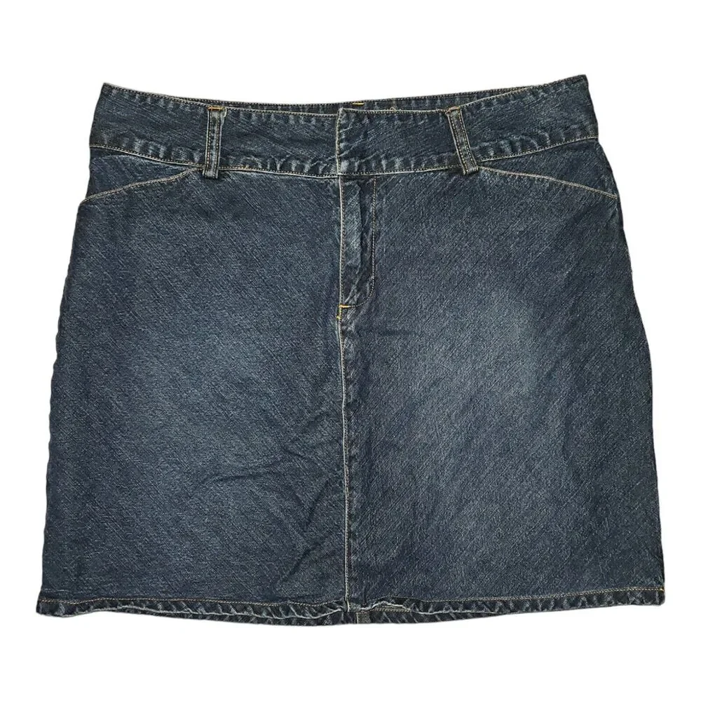 Vintage Old Navy Denim Pencil Skirt Size 14 Women's Mid Rise Pockets Y2K - Picture 1 of 6